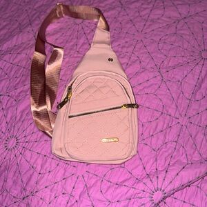 Quilt Patern Pink Crossbody Bag
